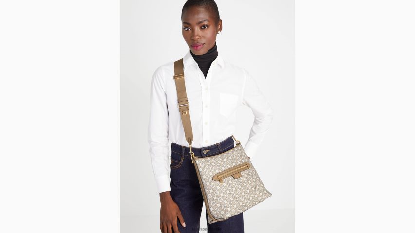 de Kate Spade Frauen Mittelgroße Umhängetasche aus beschichtetem Canvas mit Blumenmuster natürliches Multi NB82J2155 Zubehör