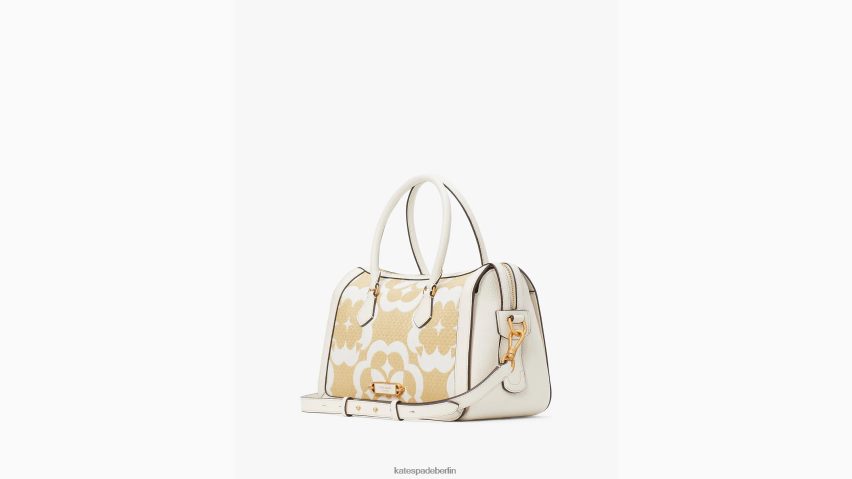 de Kate Spade Frauen Mittelgroße Umhängetasche „Gramercy“ aus Bast mit Blumenmonogramm creme multi NB82J2326 Zubehör