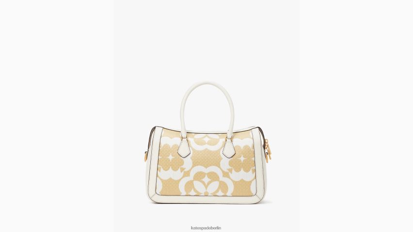 de Kate Spade Frauen Mittelgroße Umhängetasche „Gramercy“ aus Bast mit Blumenmonogramm creme multi NB82J2326 Zubehör