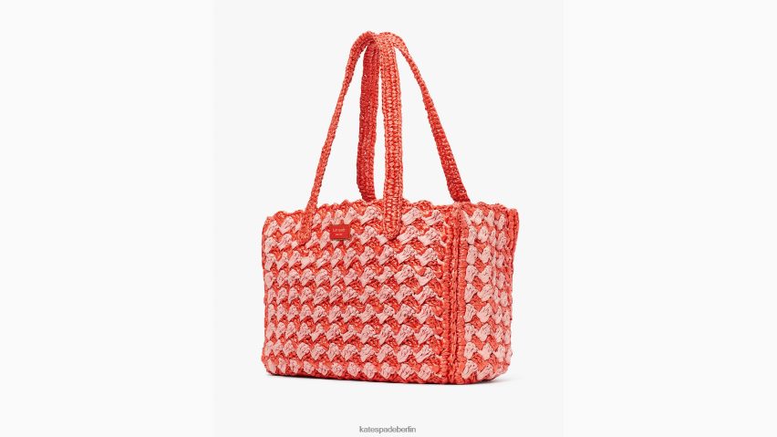 de Kate Spade Frauen Mittelgroße gestreifte gehäkelte Bast-Tragetasche von High Tide Marienkäfer multi NB82J29 Zubehör