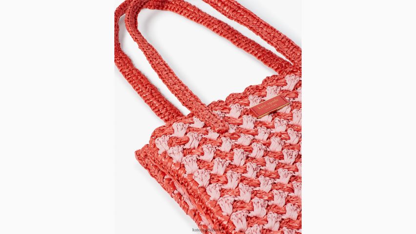 de Kate Spade Frauen Mittelgroße gestreifte gehäkelte Bast-Tragetasche von High Tide Marienkäfer multi NB82J29 Zubehör