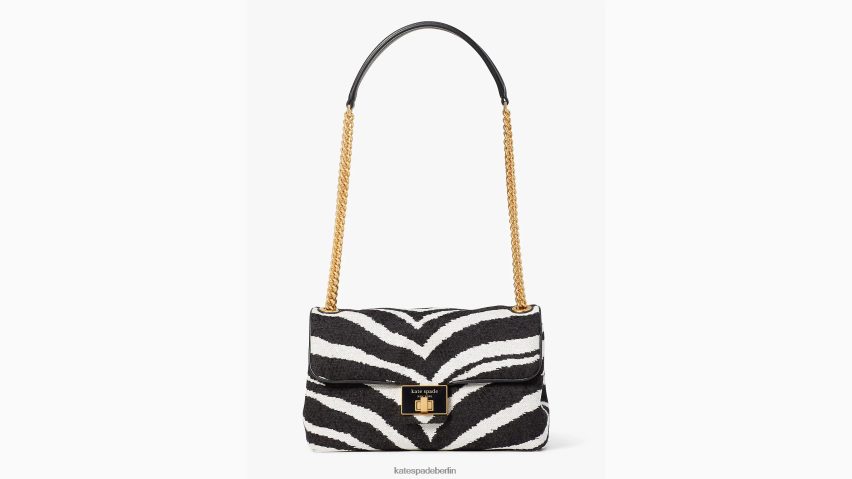 de Kate Spade Frauen Mittelgroße wandelbare Umhängetasche aus Bouclé-Jacquard von Evelyn Zebra schwarz-multi NB82J2330 Zubehör