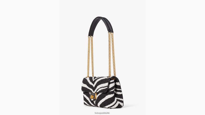 de Kate Spade Frauen Mittelgroße wandelbare Umhängetasche aus Bouclé-Jacquard von Evelyn Zebra schwarz-multi NB82J2330 Zubehör