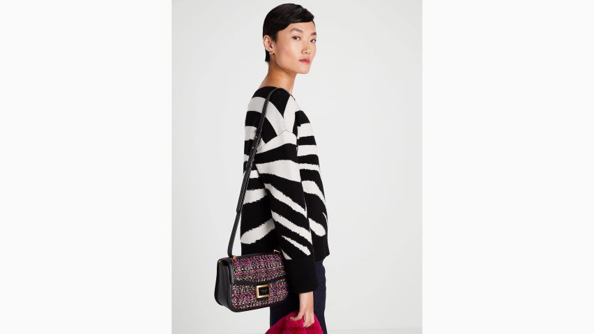 de Kate Spade Frauen Mittelgroße wandelbare Umhängetasche „Katy Tweed“ rosa multi NB82J2339 Zubehör