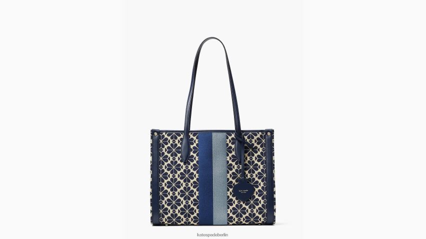 de Kate Spade Frauen Mittlere Markttasche mit Blumen-Jacquard-Streifen blau-multi NB82J2167 Zubehör