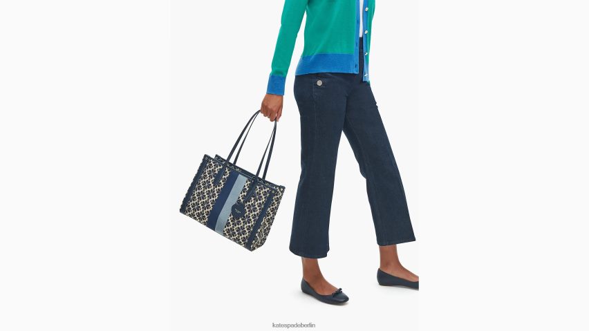 de Kate Spade Frauen Mittlere Markttasche mit Blumen-Jacquard-Streifen blau-multi NB82J2167 Zubehör