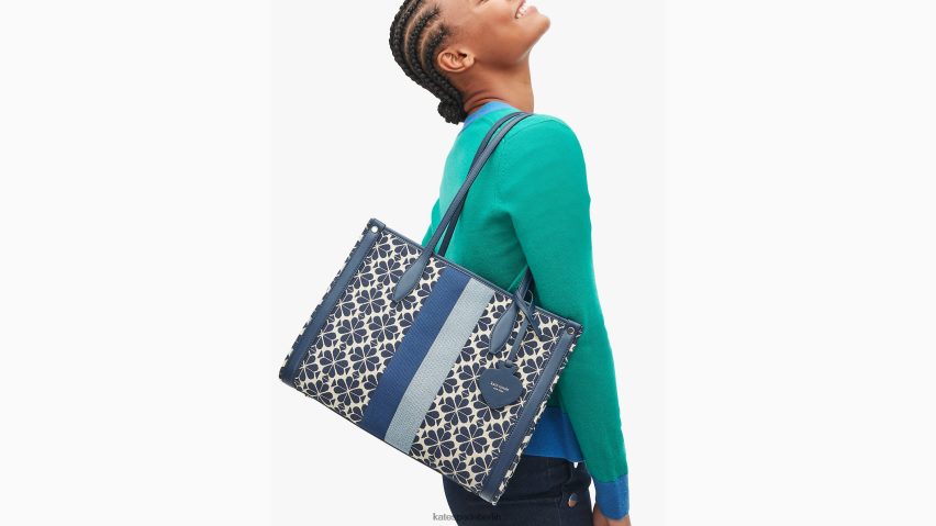 de Kate Spade Frauen Mittlere Markttasche mit Blumen-Jacquard-Streifen blau-multi NB82J2167 Zubehör