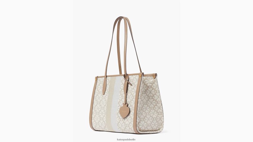 de Kate Spade Frauen Mittlere Markttasche mit Blumen-Jacquard-Streifen natürliches Multi NB82J2168 Zubehör