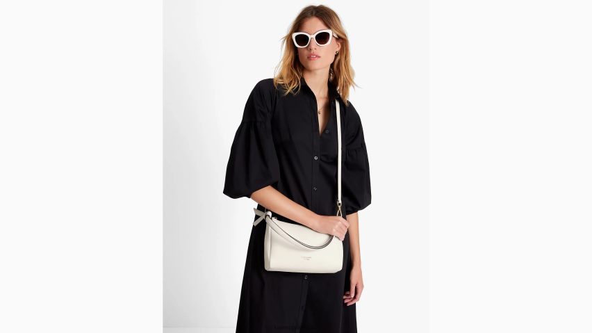 de Kate Spade Frauen Mittlere Umhängetasche mit Knotenmuster Creme NB82J2238 Zubehör