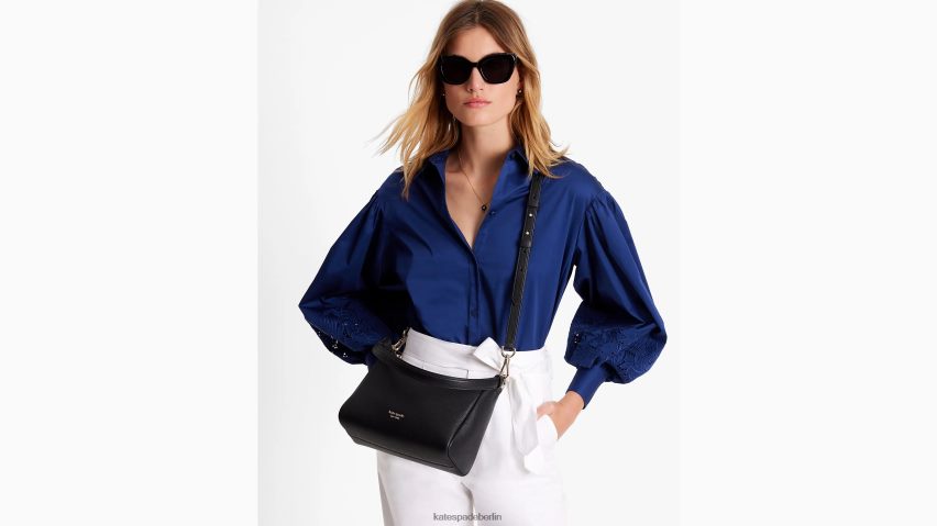 de Kate Spade Frauen Mittlere Umhängetasche mit Knotenmuster Schwarz NB82J2239 Zubehör