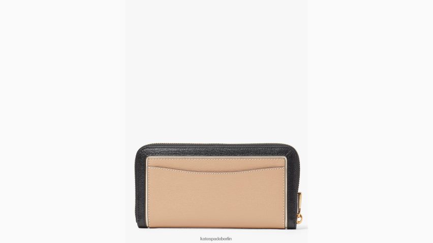 de Kate Spade Frauen Morgan-Brieftasche im kontinentalen Farbblockdesign mit umlaufendem Reißverschluss Café Mokka Multi NB82J2402 Zubehör