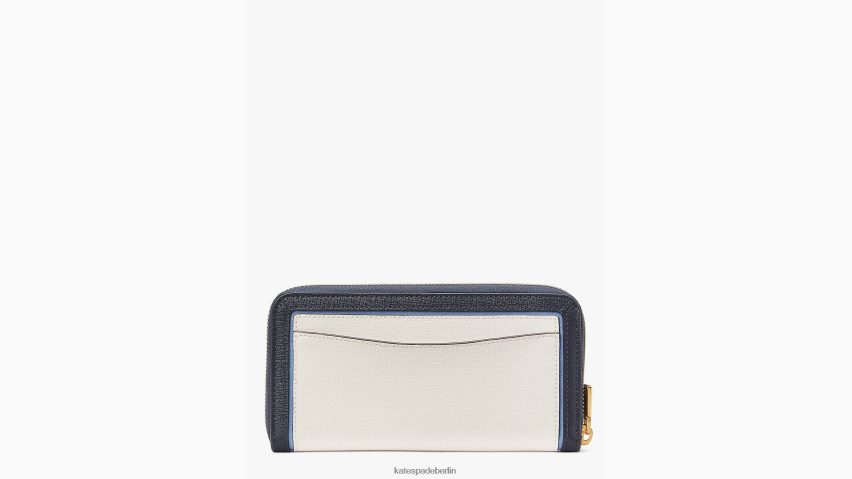 de Kate Spade Frauen Morgan-Brieftasche im kontinentalen Farbblockdesign mit umlaufendem Reißverschluss creme multi NB82J2400 Zubehör