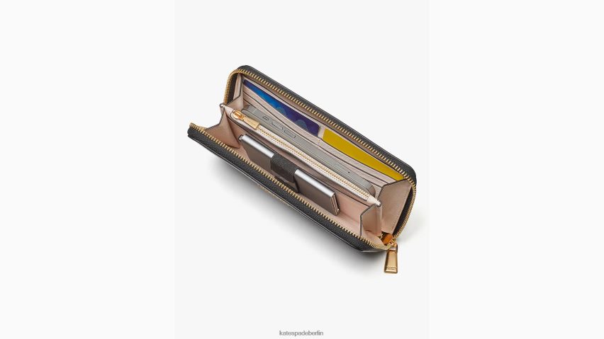 de Kate Spade Frauen Morgan-Brieftasche im kontinentalen Farbblockdesign mit umlaufendem Reißverschluss creme multi NB82J2400 Zubehör