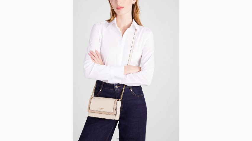 de Kate Spade Frauen Morgan-Brieftasche mit farbblockierter Klappe und Kette blasser Hartriegel multi NB82J2189 Zubehör