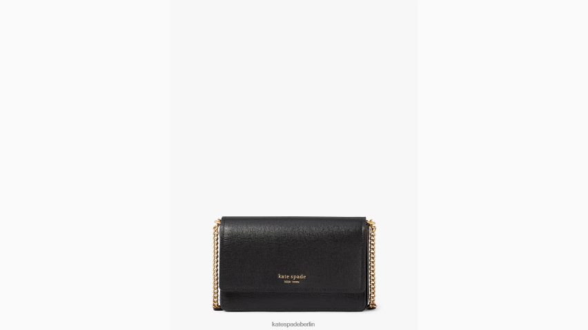 de Kate Spade Frauen Morgan-Geldbörse mit Klappe und Kette Schwarz NB82J2268 Zubehör
