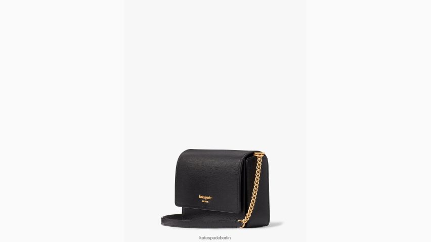 de Kate Spade Frauen Morgan-Geldbörse mit Klappe und Kette Schwarz NB82J2268 Zubehör