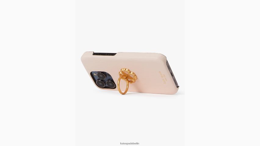 de Kate Spade Frauen Morgan-Hülle aus Saffiano-Leder mit Ringständer für das iPhone 14 Pro Morgenstrand NB82J21408 Zubehör