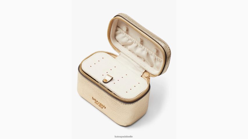 de Kate Spade Frauen Morgan-Schmucketui aus Metallic-Leder Gold NB82J21467 Zubehör