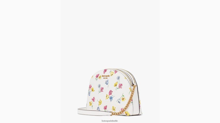 de Kate Spade Frauen Morgan Tulip Toss Umhängetasche mit doppeltem Reißverschluss und Kuppel creme multi NB82J2439 Zubehör