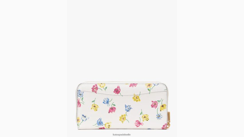 de Kate Spade Frauen Morgan Tulip Toss kontinentales Portemonnaie mit umlaufendem Reißverschluss creme multi NB82J2410 Zubehör