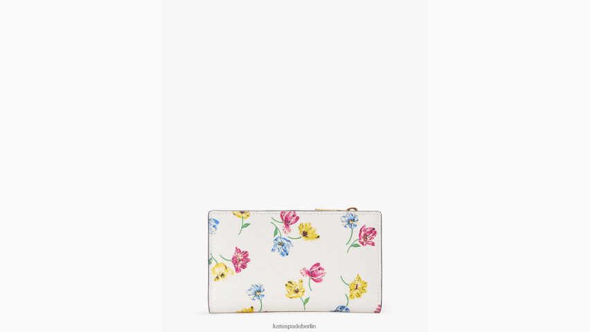 de Kate Spade Frauen Morgan Tulip Toss – Kleine schlanke Bifold-Geldbörse creme multi NB82J2368 Zubehör
