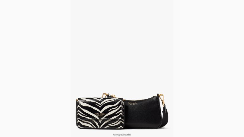 de Kate Spade Frauen Morgan-Umhängetasche mit Zebra-Prägung schwarz-multi NB82J2471 Zubehör