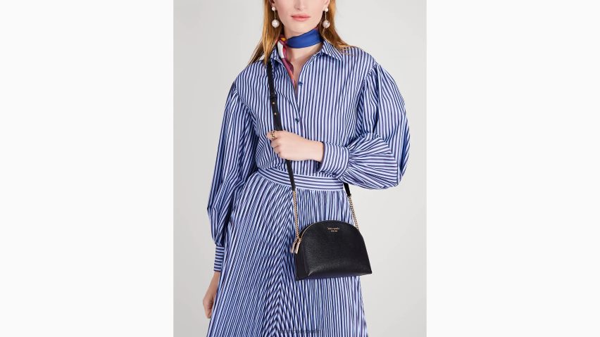 de Kate Spade Frauen Morgan-Umhängetasche mit doppeltem Reißverschluss und Kuppel Schwarz NB82J2108 Zubehör