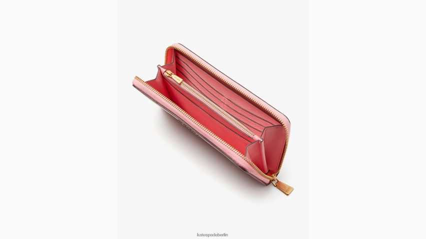 de Kate Spade Frauen Morgan kontinentales Portemonnaie mit umlaufendem Reißverschluss Lachsrosa NB82J2384 Zubehör