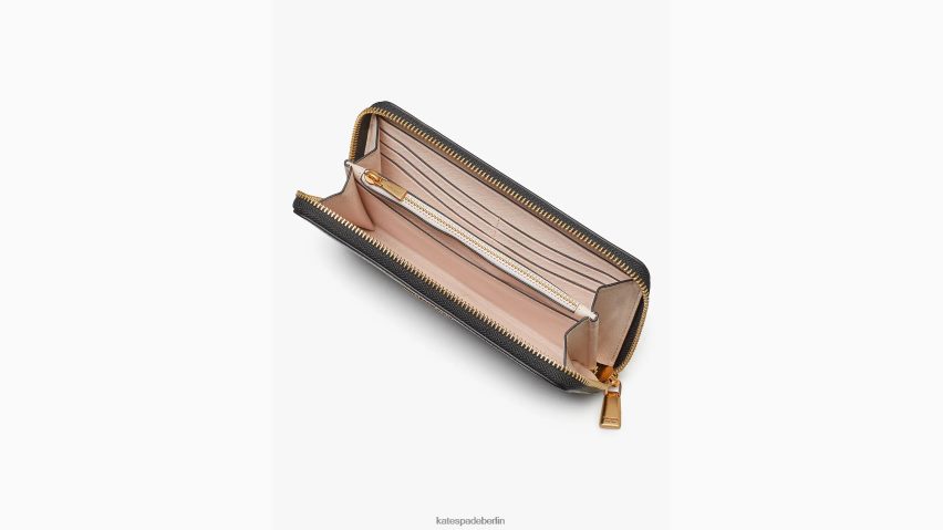 de Kate Spade Frauen Morgan kontinentales Portemonnaie mit umlaufendem Reißverschluss Schwarz NB82J2383 Zubehör