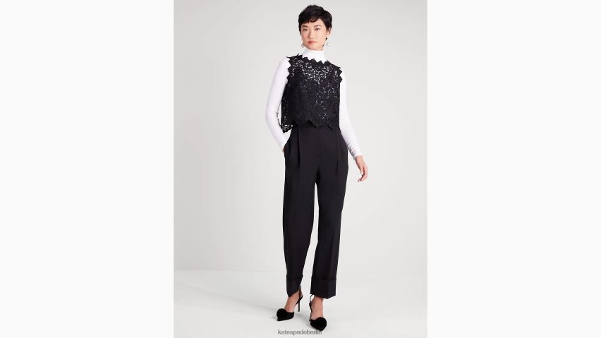 de Kate Spade Frauen Muschel aus floraler Spitze Schwarz NB82J2849 Bekleidung