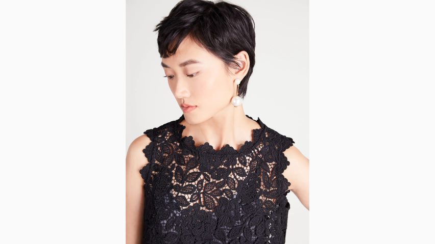 de Kate Spade Frauen Muschel aus floraler Spitze Schwarz NB82J2849 Bekleidung