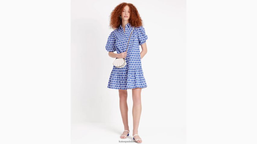 de Kate Spade Frauen Muscheln-See-Kleid Blaubeere/Sahne NB82J2698 Bekleidung