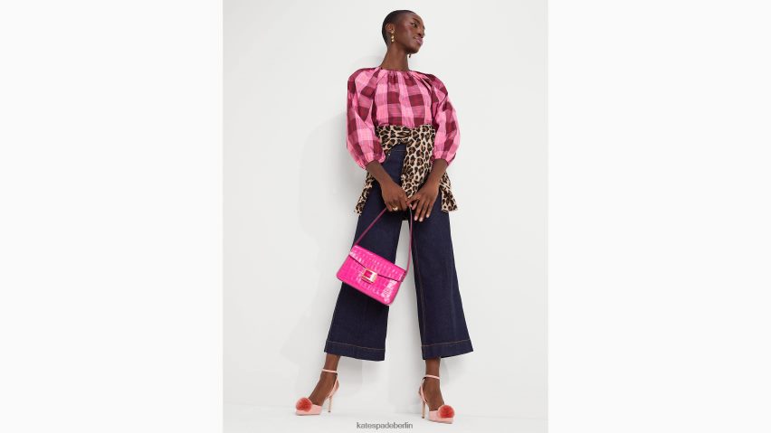 de Kate Spade Frauen Oberteil mit Gewächshaus-Karomuster helles Geißblatt NB82J2952 Bekleidung