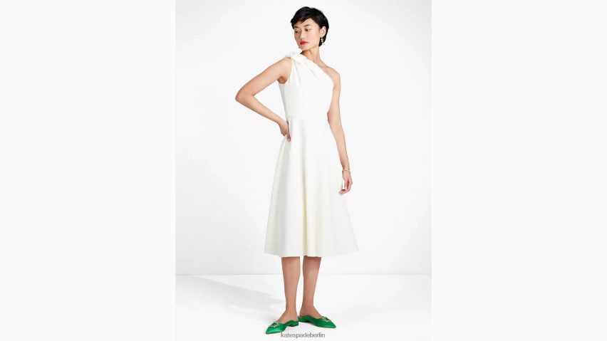 de Kate Spade Frauen One-Shoulder-Kleid aus Twill französische Sahne NB82J2705 Bekleidung