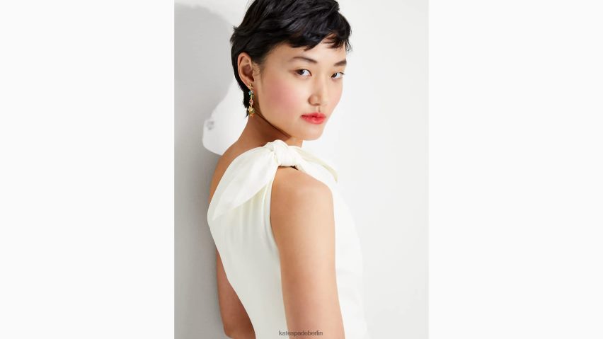 de Kate Spade Frauen One-Shoulder-Kleid aus Twill französische Sahne NB82J2705 Bekleidung
