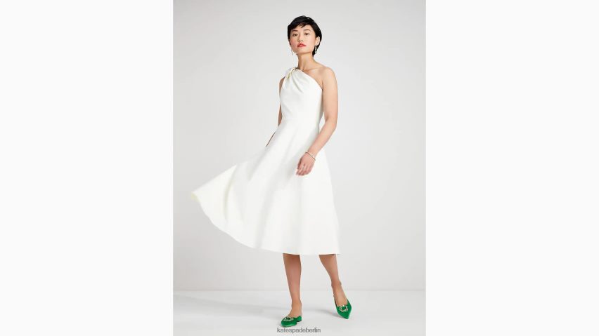 de Kate Spade Frauen One-Shoulder-Kleid aus Twill französische Sahne NB82J2705 Bekleidung