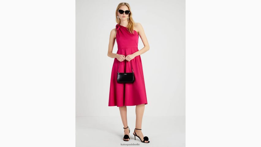 de Kate Spade Frauen One-Shoulder-Sabrina-Kleid aus Popeline Rosa Pflaume NB82J2694 Bekleidung