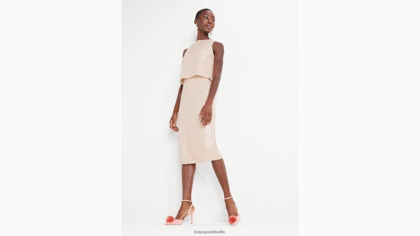 de Kate Spade Frauen Paillettenrock rosiges Beige NB82J2969 Bekleidung