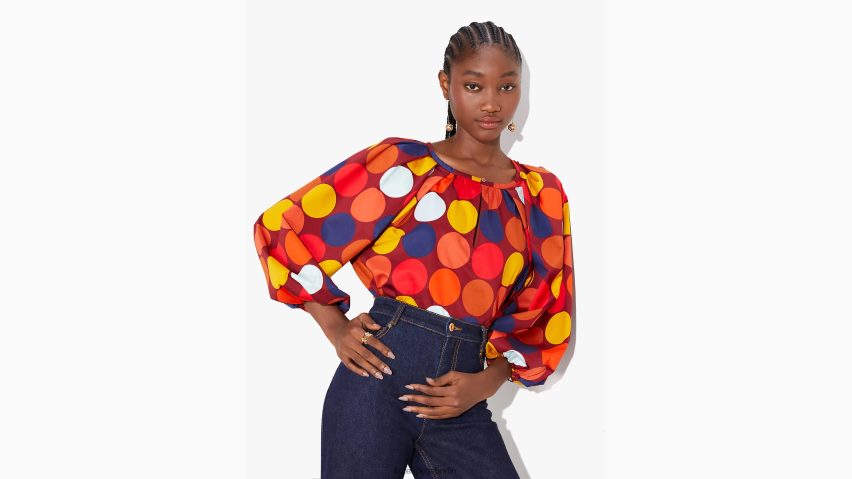 de Kate Spade Frauen Party-Popeline-Oberteil mit Punkten multi NB82J2895 Bekleidung