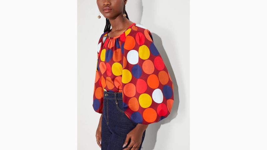 de Kate Spade Frauen Party-Popeline-Oberteil mit Punkten multi NB82J2895 Bekleidung