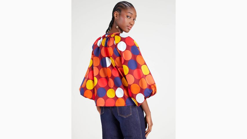 de Kate Spade Frauen Party-Popeline-Oberteil mit Punkten multi NB82J2895 Bekleidung