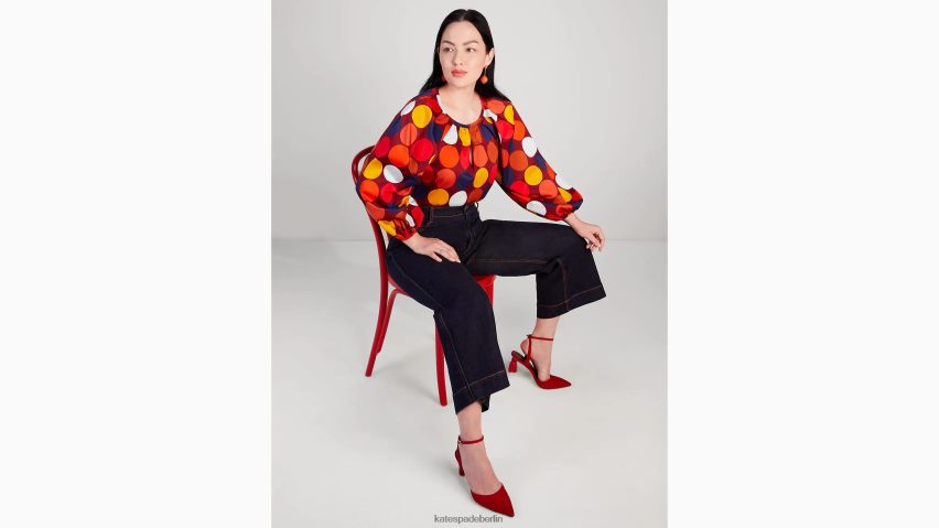 de Kate Spade Frauen Party-Popeline-Oberteil mit Punkten multi NB82J2895 Bekleidung