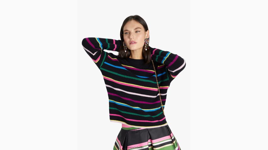 de Kate Spade Frauen Party-Pullover mit Streifen schwarz-multi NB82J2888 Bekleidung