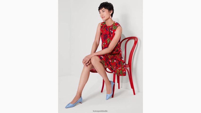 de Kate Spade Frauen Plissee-Etuikleid im botanischen Gartenstil Motor rot NB82J2959 Bekleidung