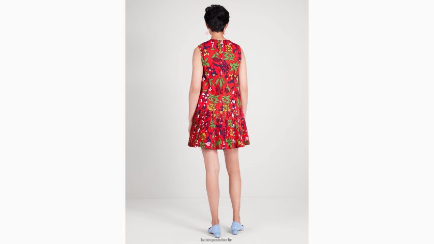 de Kate Spade Frauen Plissee-Etuikleid im botanischen Gartenstil Motor rot NB82J2959 Bekleidung