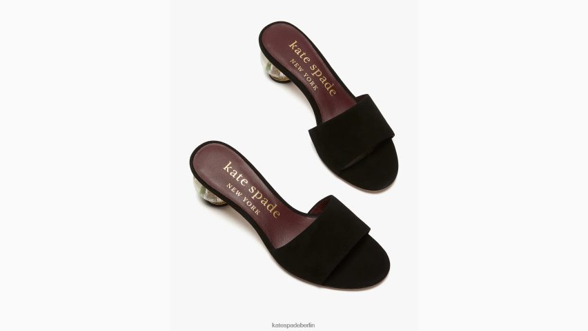 de Kate Spade Frauen Polierte Slide-Sandalen Schwarz NB82J2517 Schuhwerk
