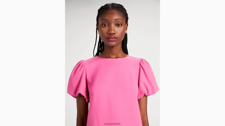 de Kate Spade Frauen Ponte-Kleid mit Puffärmeln dunkelrosa Wolke NB82J2760 Bekleidung