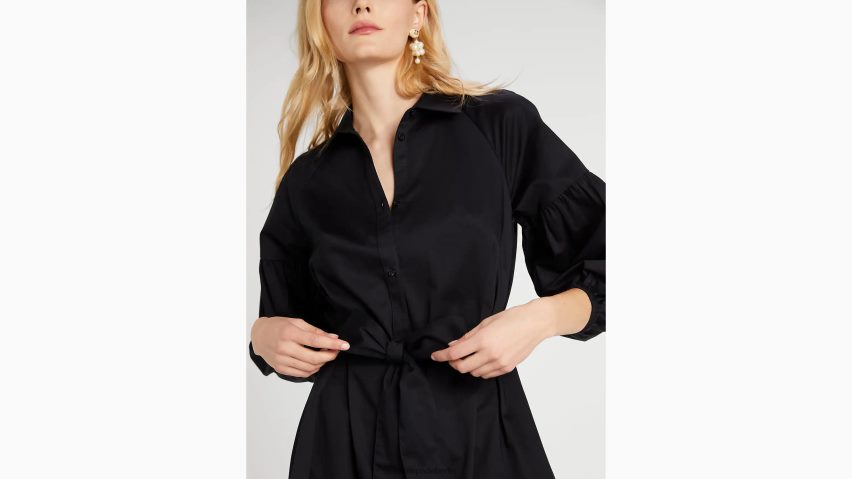 de Kate Spade Frauen Popeline-Dakota-Kleid Schwarz NB82J2764 Bekleidung