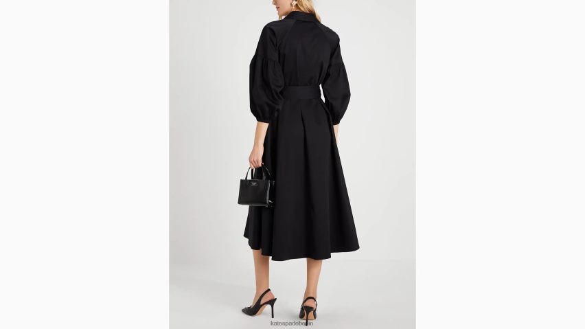 de Kate Spade Frauen Popeline-Dakota-Kleid Schwarz NB82J2764 Bekleidung