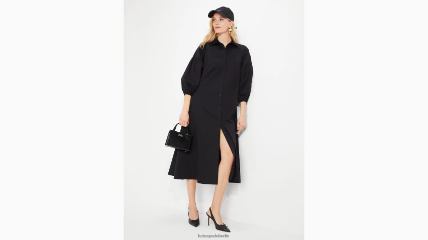 de Kate Spade Frauen Popeline-Dakota-Kleid Schwarz NB82J2764 Bekleidung